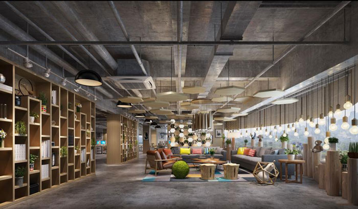 杭州崇賢辦公室接待區裝修設計效果圖