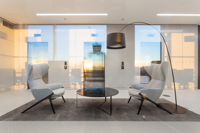 金融風(fēng)投公司辦公室電梯間接待裝修設(shè)計(jì)效果圖