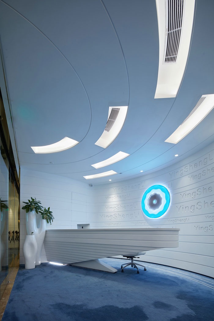 企業辦公室前臺裝修設計效果圖