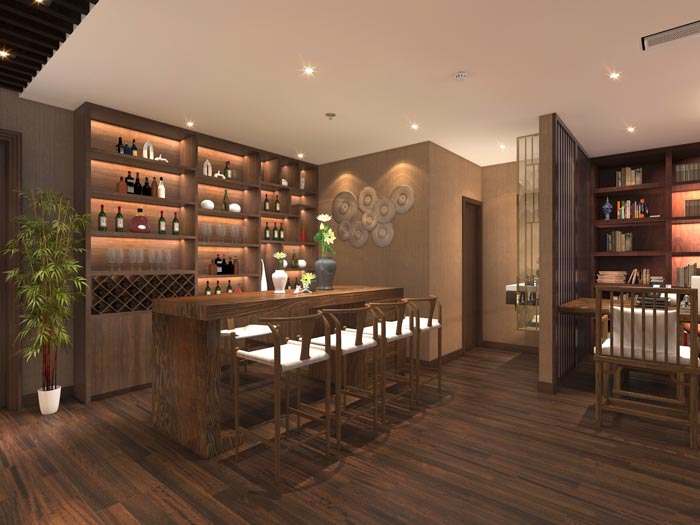 古典辦公室吧臺區域裝修設計效果圖