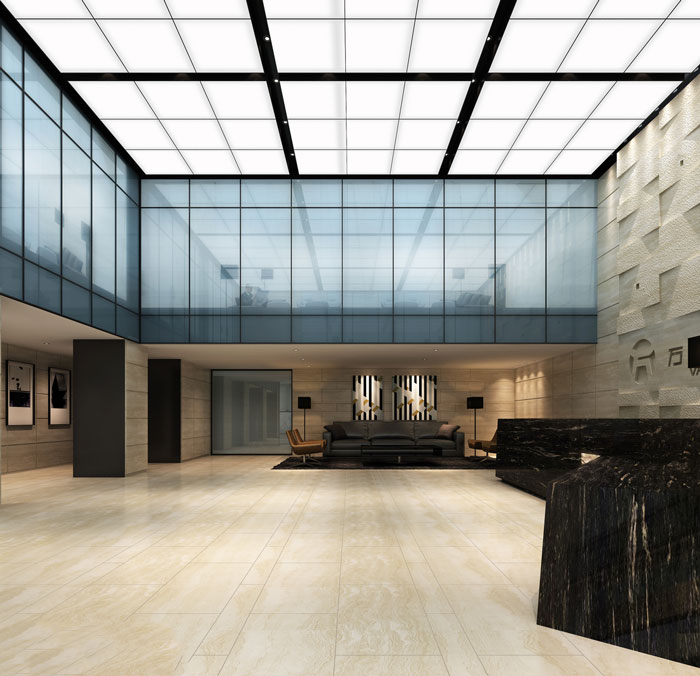 企業寫字樓辦公室大廳裝修設計效果圖