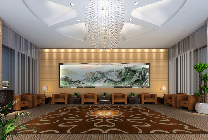 獨棟辦公樓辦公室接待區(qū)裝修設計效果圖