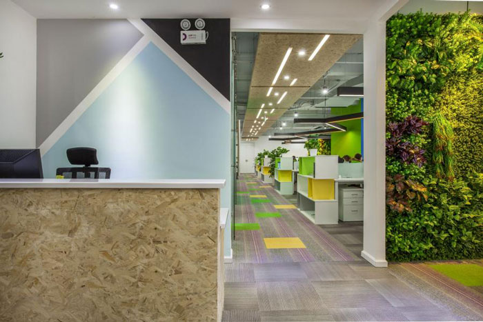 杭州閘弄口辦公室前臺裝修設計效果圖