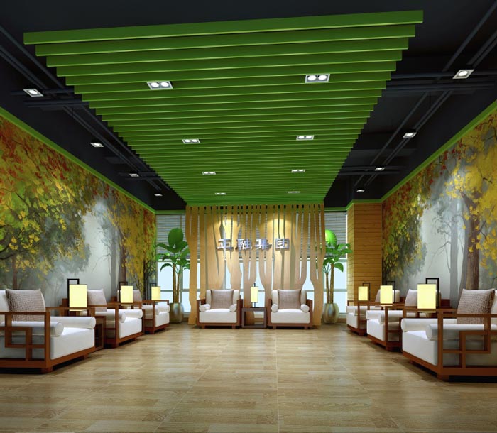 古典中式辦公室接待區裝修效果圖