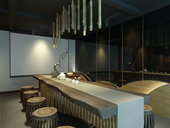 園林辦公室會議區裝修設計方案效果圖