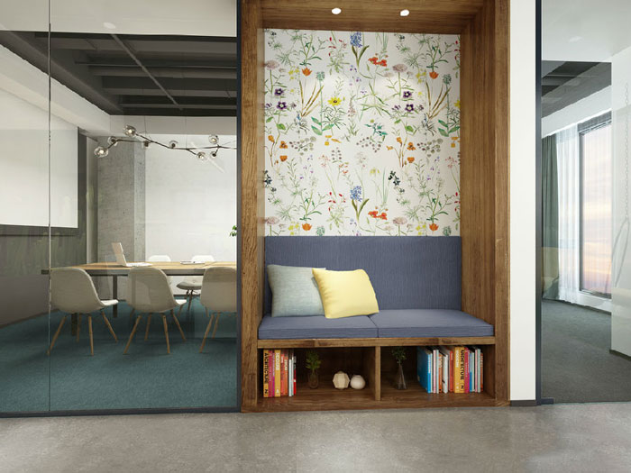 簡潔辦公室過道裝修設(shè)計效果圖