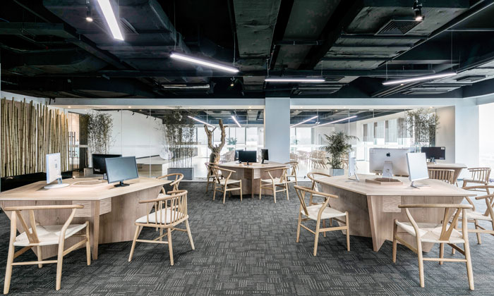 禪意辦公會所辦公區(qū)裝修效果圖