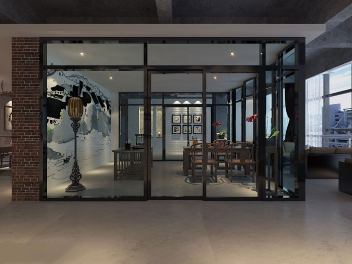 現(xiàn)代中式辦公會所洽談室設(shè)計(jì)效果圖