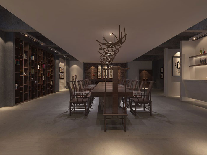 現(xiàn)代中式辦公會所會議室設(shè)計(jì)效果圖