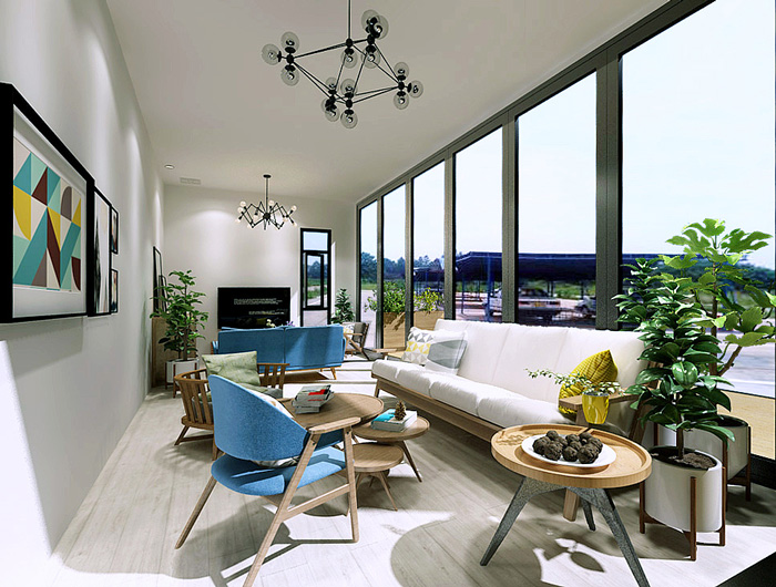 集裝箱辦公室接待區(qū)裝修設計效果圖