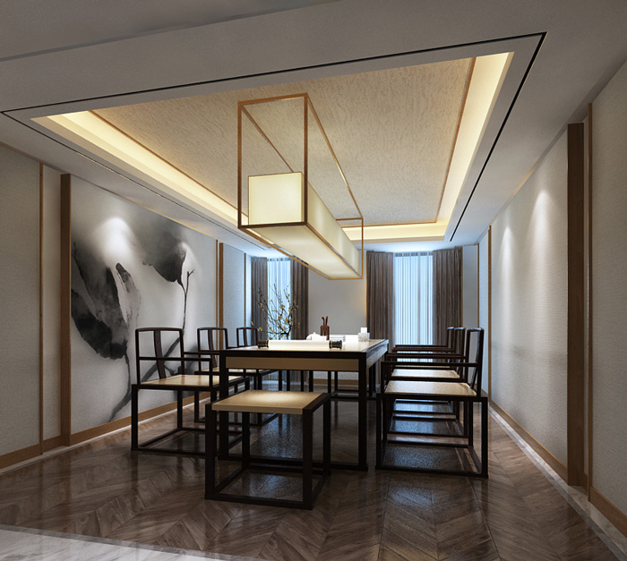 新中式辦公室裝修設計效果圖