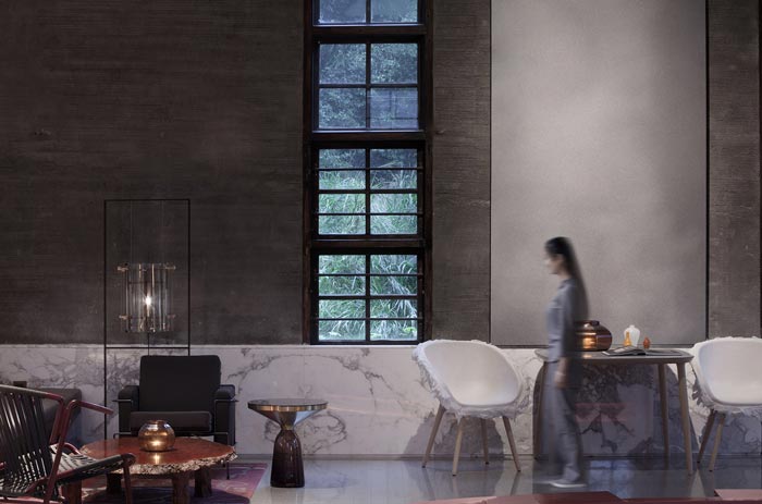 陽朔糖舍酒店接待大廳裝修設(shè)計效果圖