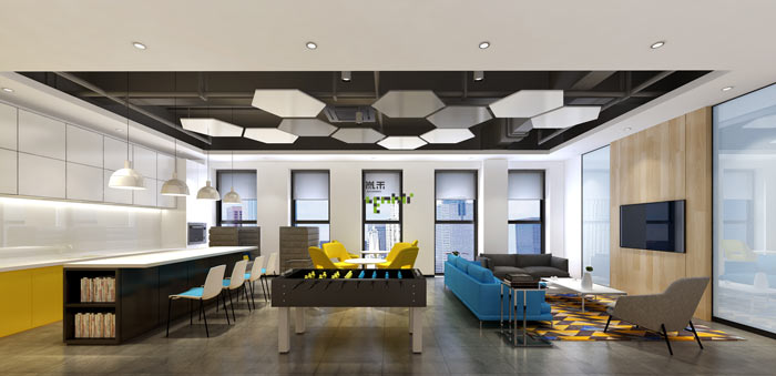 通信科技公司茶水間裝修設計案例效果圖