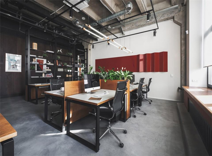 包豪斯風格辦公室辦公區裝修設計效果圖