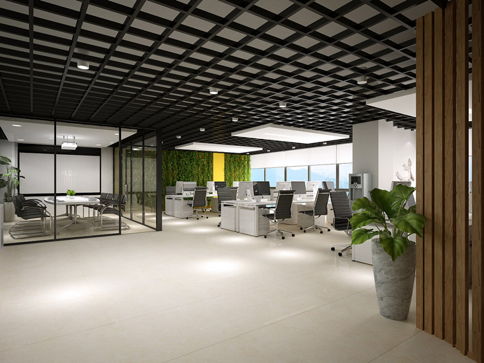 開放式辦公室辦公區裝修效果圖