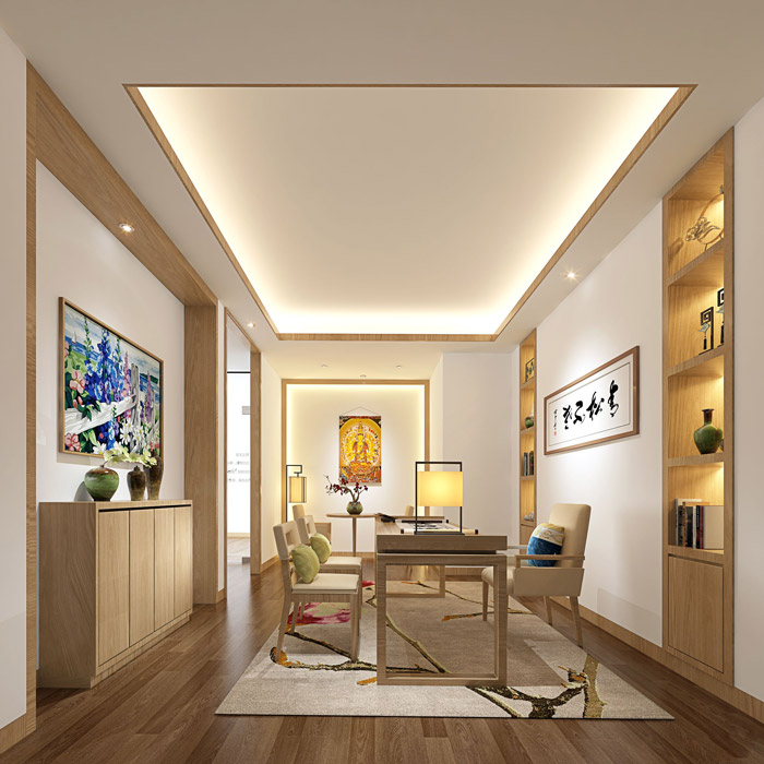 財富管理公司辦公室接待區(qū)裝修設(shè)計效果圖