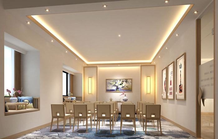 財富管理公司辦公室培訓(xùn)裝修設(shè)計效果圖