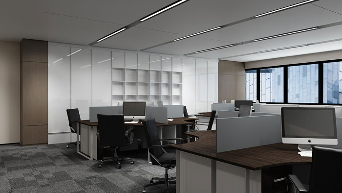 金融辦公室辦公區裝潢設計效果圖