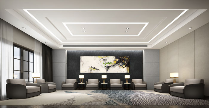 杭州環(huán)保公司辦公室接待室裝修設(shè)計效果圖