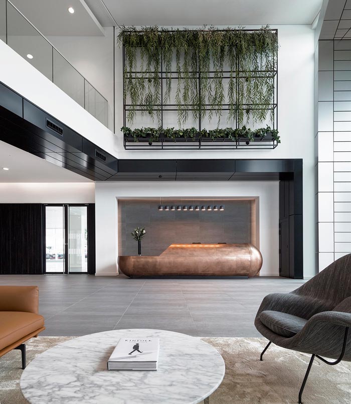 商業園辦公室前臺裝修設計效果圖